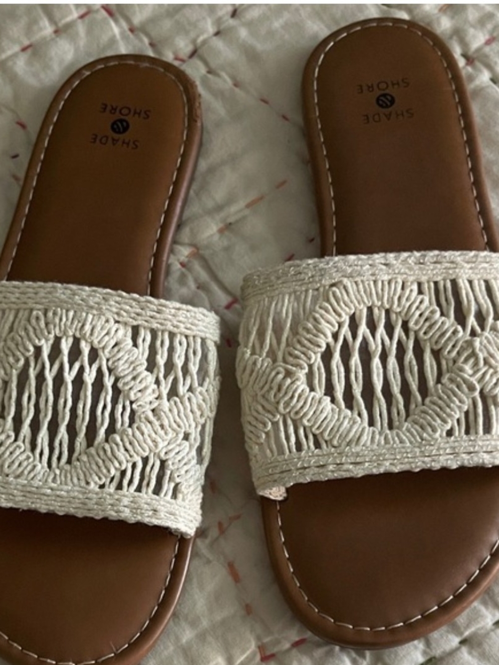 Boho beach crochet knit macrame slide summer sandals shade & shore target
